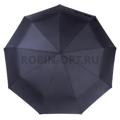 Зонт автомат мужской 3 сл., ROBIN 408, ручка полкрюк, 23"(58.5см)Х9к, эпонж, 100 см(диаметр), 462 г, 1 рассцветка, черный фото анонса