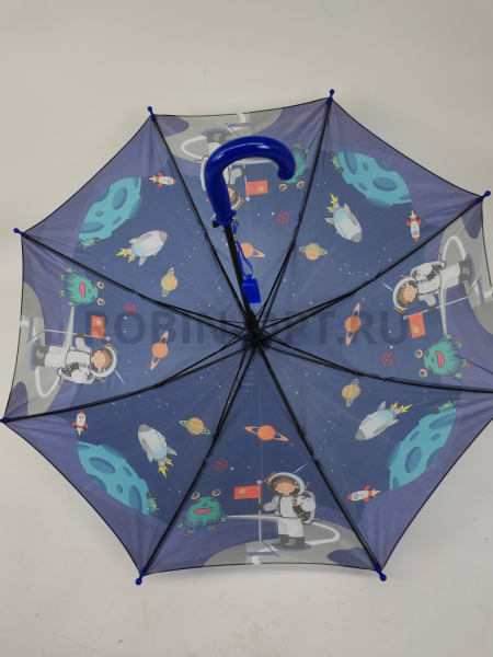Зонт полуавтомат детский трость, PICCO 073, ручка крюк, 19"(48см)Х8к, полиэстер, (диаметр),  г, , детские рисунки фото детальное