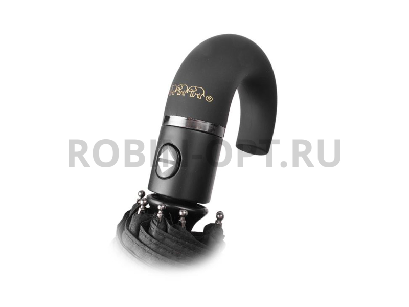 Зонт полный автомат мужской 3 сл., Три слона M6802, ручка крюк, 25.5"(65см)Х8к, полиэстер, (диаметр),  г, , черный фото детальное