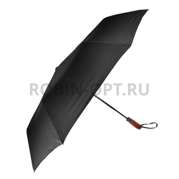 Зонт полный автомат мужской 3 сл., Три слона M7805, прямая ручка , 27.5"(70см)Х8к, полиэстер, (диаметр),  г, , черный фото детальное