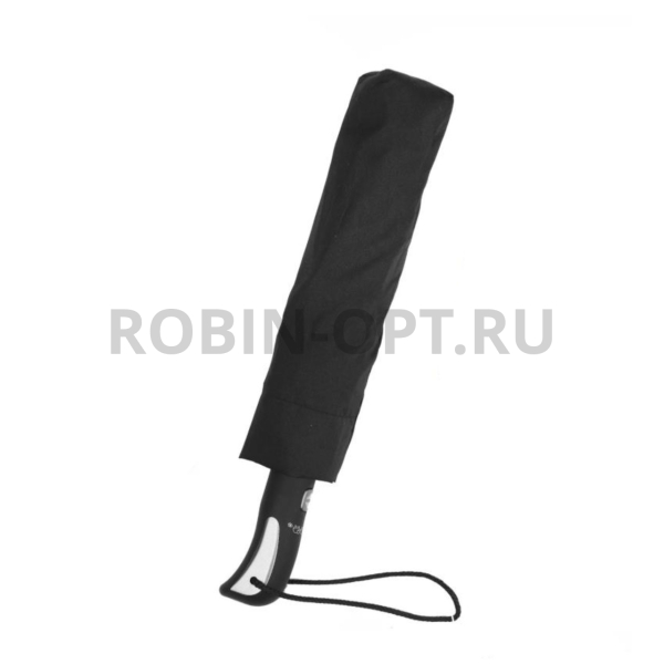 Зонт полный автомат мужской 3 сл., Три слона M7900, прямая ручка , 27.5"(70см)Х9к, полиэстер, (диаметр),  г, , черный фото детальное