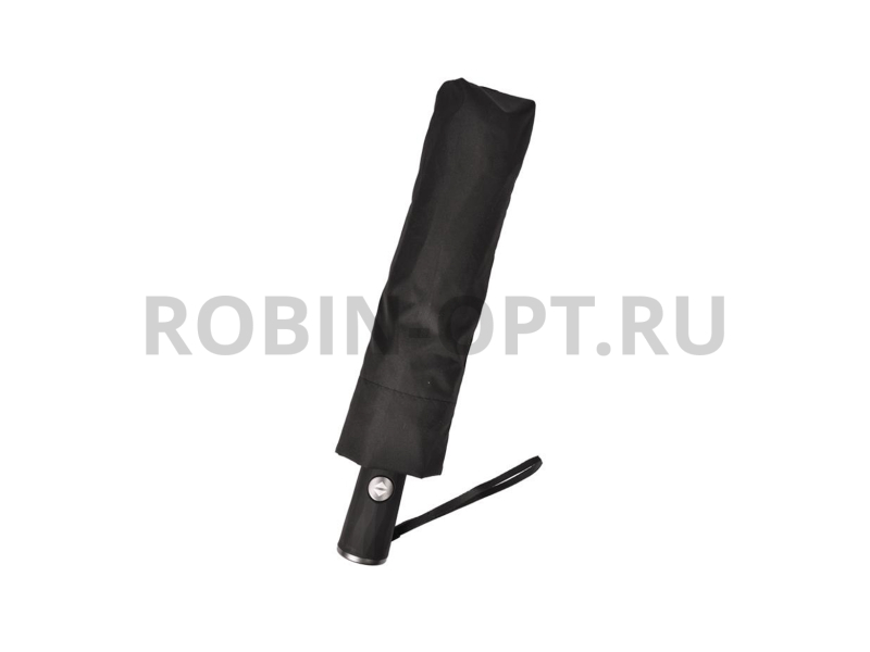 Зонт полный автомат мужской 3 сл., Три слона M7125, прямая ручка , 27.5"(70см)Х12к, эпонж, (диаметр),  г, , черный фото детальное