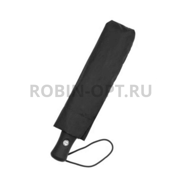 Зонт полный автомат мужской 3 сл., Три слона M5795,  прямая маленькая ручка , 23"(58.5см)Х8к, полиэстер, (диаметр),  г, , черный фото детальное