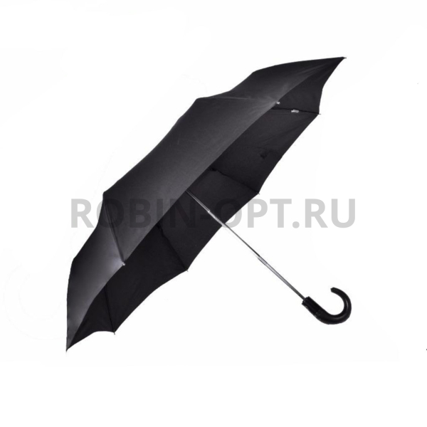 Зонт полный автомат мужской 3 сл., Три слона M7820, ручка крюк, 27.5"(70см)Х8к, полиэстер, (диаметр),  г, , черный фото детальное