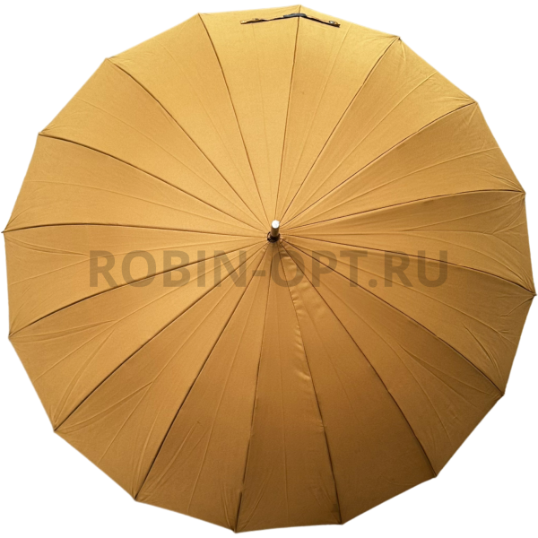 Зонт полуавтомат женский трость, ROBIN 1501, прямая ручка , 25"(63.5см)Х16к, эпонж 210т, (диаметр),  г, , однотонный проявляющийся фото детальное