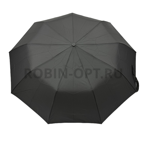 Зонт полуавтомат мужской 3 сл., ROBIN 207, прямая ручка , 23"(58.5см)Х9к, полиэстер, 100 см(диаметр), 521 г, 1 расцветка, черный фото детальное