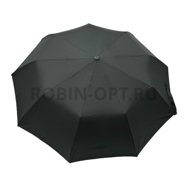 Зонт полуавтомат мужской 3 сл., ROBIN 204, прямая длинная ручка , 23"(58.5см)Х9к, эпонж, (диаметр),  г, , черный фото детальное