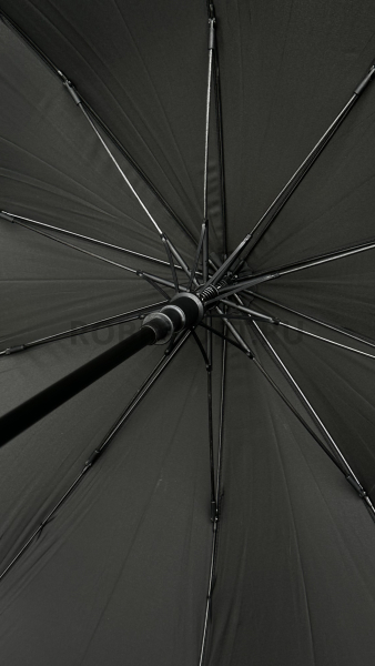 Зонт полуавтомат мужской трость, ROBIN 1321, прямая ручка , 23"(58.5см)Х10к, эпонж 210т, (диаметр),  г, , черный фото детальное