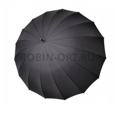 Зонт автомат мужской трость, Три слона M2160, ручка крюк, 25.5"(65см)Х16к, полиэстер, (диаметр),  г, , черный фото анонса